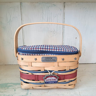 Longaberger Signed 2007 'HOMESTEAD GATHERING' Basket with Zipper Liner