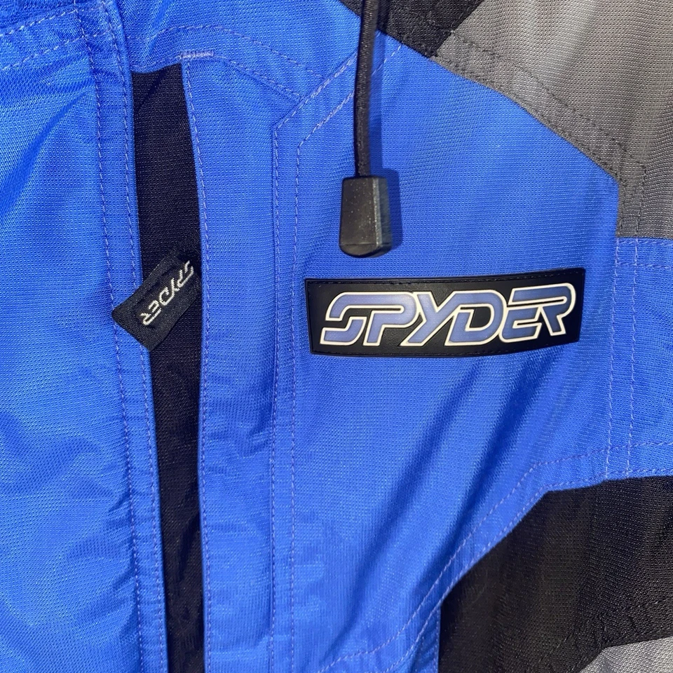 SPYDER XT Coat Youth Boys 16 Blue Black Insulated Hooded Winter Jacket - Image 3 of 4