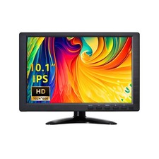 CCTV Monitor, 10.1 Inch Small Monitor 1024  600 IPS Portable Display with St...