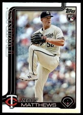 Zebby Matthews 2025 Topps #283 RC Minnesota Twins Baseball Card