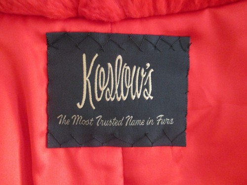 Vintage Koslow's Jacket Coat Red Fur Large Women Dolman Sleeves - Picture 6 of 8