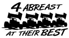 SPRINT CAR 4 ABREAST RACING DECAL for RACE BOX, TOOLBOX, or WINDOWS.