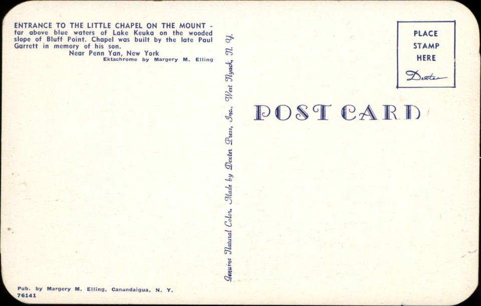 Little Chapel The Mount Canandaigua New York vintage postcard m837 eBay