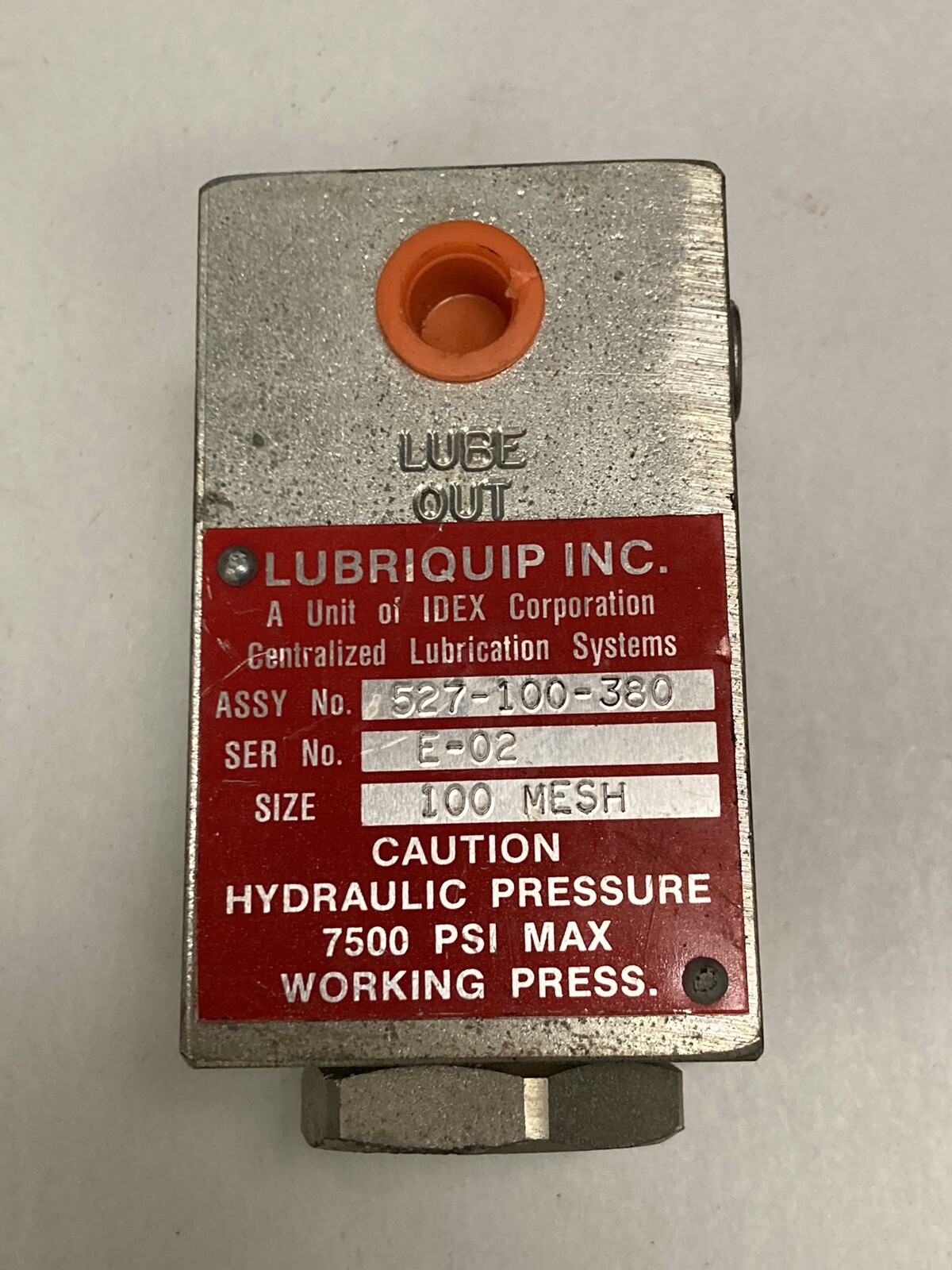IDEX Lubriquip,527-100-380,Sediment Strainer 100 Mesh