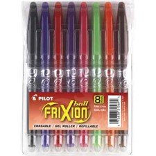 Pilot FriXion Ball Point Gel Pen Erasable 0.7mm Pt 8/Pk Asst Office School Home