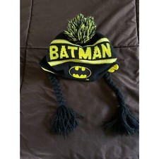 Batman Winter Cap Beanie with Braids for Youth DC Comics Youth one size