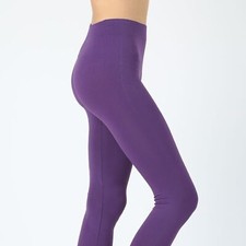 Nesetrendyattire4less Purple NEW S/M Nylon Spandex Seamless Zenana Leggings