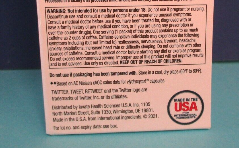 3 Hydroxycut Weight Loss Drink Mix 21 Ct ea. Wildberry Blast & Lemonade