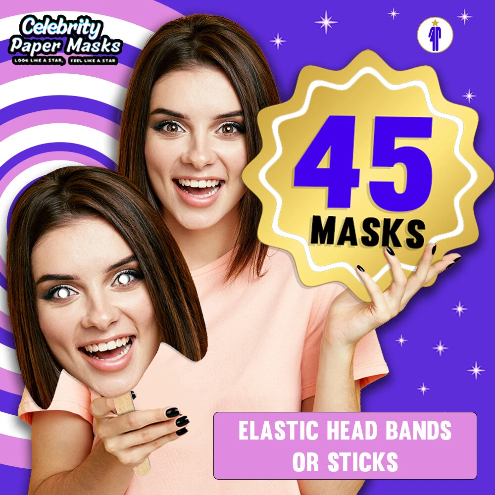 45 Personalised Photo Face Masks Party Accessory For Hen Parties Stag Birthdays