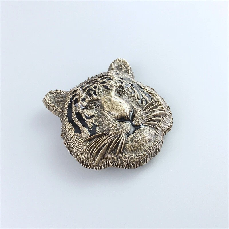 Vintage Bronze King of Animal Tiger Western Wildlife Belt Buckle also US Stock - Image 2 of 4