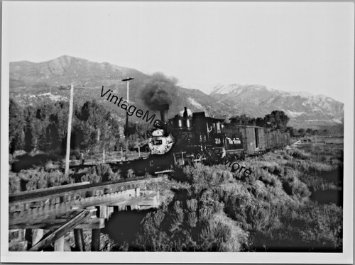 Vintage Rio Grande Railroad 318 Steam Locomotive 5"x7" Real Photo T2-476