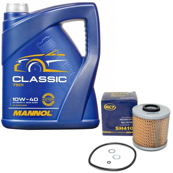 MotoröL Set 10W-40 5 Liter + ÖLfilter Sh 410 FüR Bmw 3Er 318Is E36 103 Kw 140 Ps-image