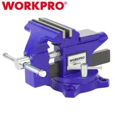WORKPRO 4-1/2" Bench Vise Swivel Base for Versatile Workbench Pipe Home Projects
