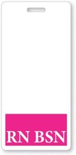 5 Pack - RN BSN Badge Buddies - Vertical Hospital ID Card for Registered Nurses