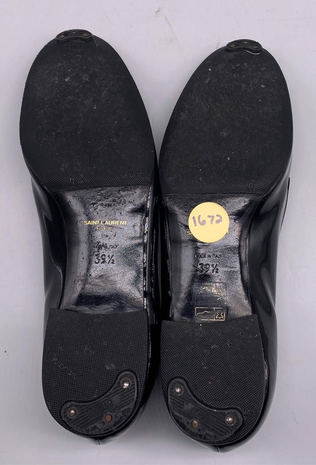 Mocassini bassi Saint Laurent donna neri in vernice taglia 39 5 us 9 5