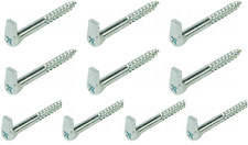 x10 SCREW HOOKS WITH CROSS SLOT HEAVY DUTY STEEL SELF TAPPING WOOD - 5.2 x 50mm 