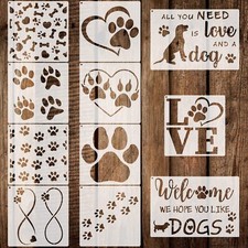 11Pcs Dog Paw Stencils Reusable Painting Templates for DIY Scrapbooking Painting