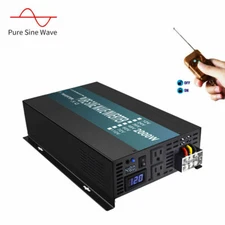 2000W Pure Sine Wave Inverter 48V DC to 120/220V Car Home Remote Switch