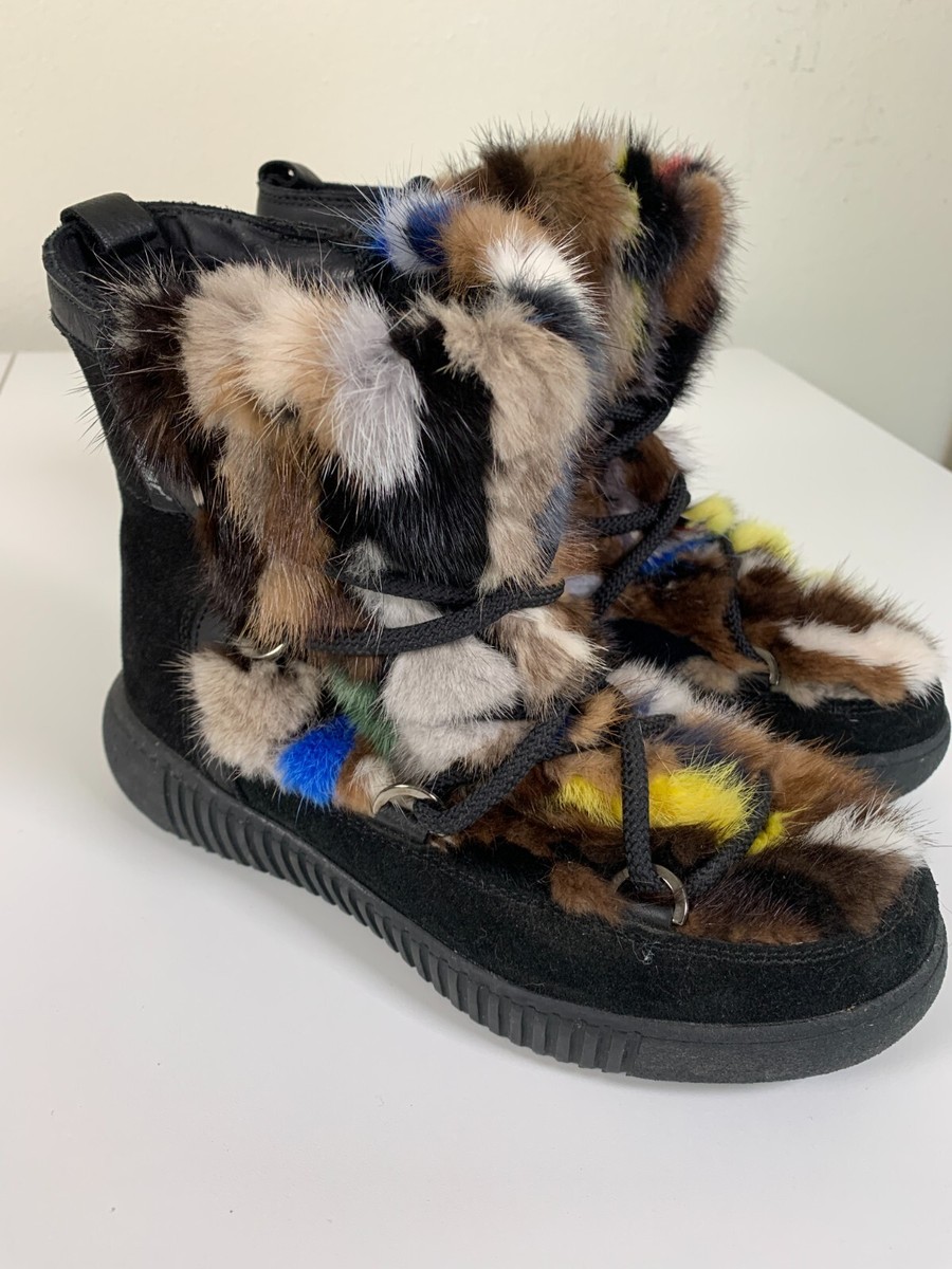Anet Zip Pajar Rabbit Fur Boots Pajar Womens Suede Rabbit Fur