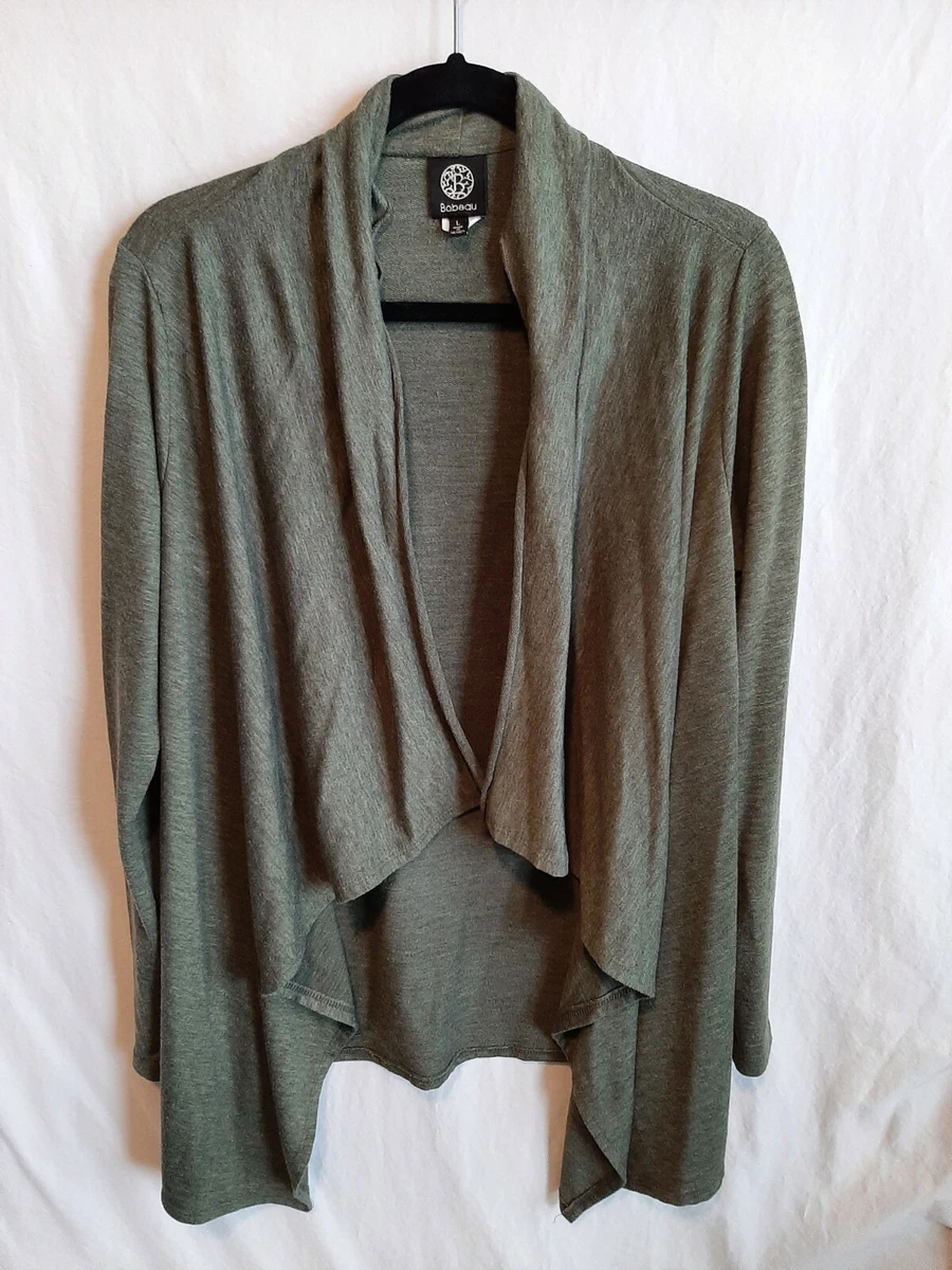 Bobeau Tops Heather Green Waterfall Cardigan Size LARGE eBay