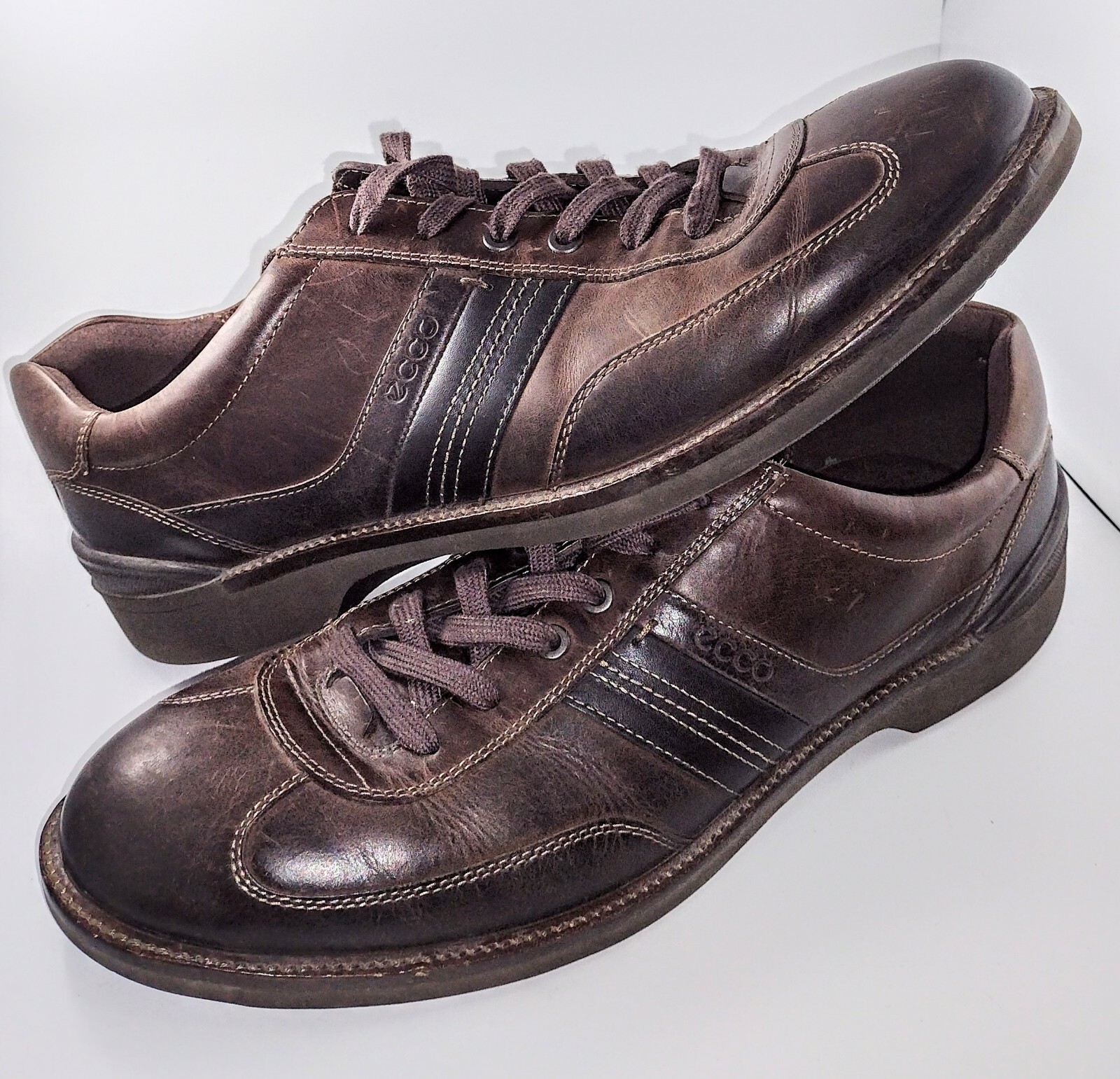 SAOLA Ecco Sneaker da passeggio casual da uomo in pelle Oxford 11 5 US 47 EU stringate marrone