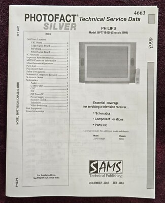 Sams Photofact 4663 Service Manual for Philips 36PT71B129, 32PT71B129