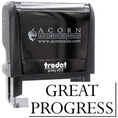 Large Self-Inking Great Progress Stamp Size 7/8'' Tall x 2-1/4'' Wide