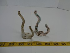 1 Pair of Vintage Brass Wall Hanger Hooks for Hanging Jacket Towel Coat etc GS