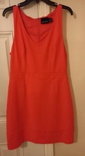 Cynthia Rowley Womens Radish Orange Stretch Sleeveless Fit & Flare Dress Size 12