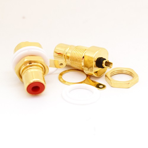Cmc R&b 50pcs CMC R+B Gold Plated RCA Female Phono Panel Mount Chassis ...