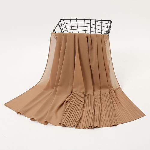 Bubble Chiffon Shawls Scarf -Solid Pleated Turbans Wrinkle Soft Thin Hijab 175cm - Picture 21 of 36