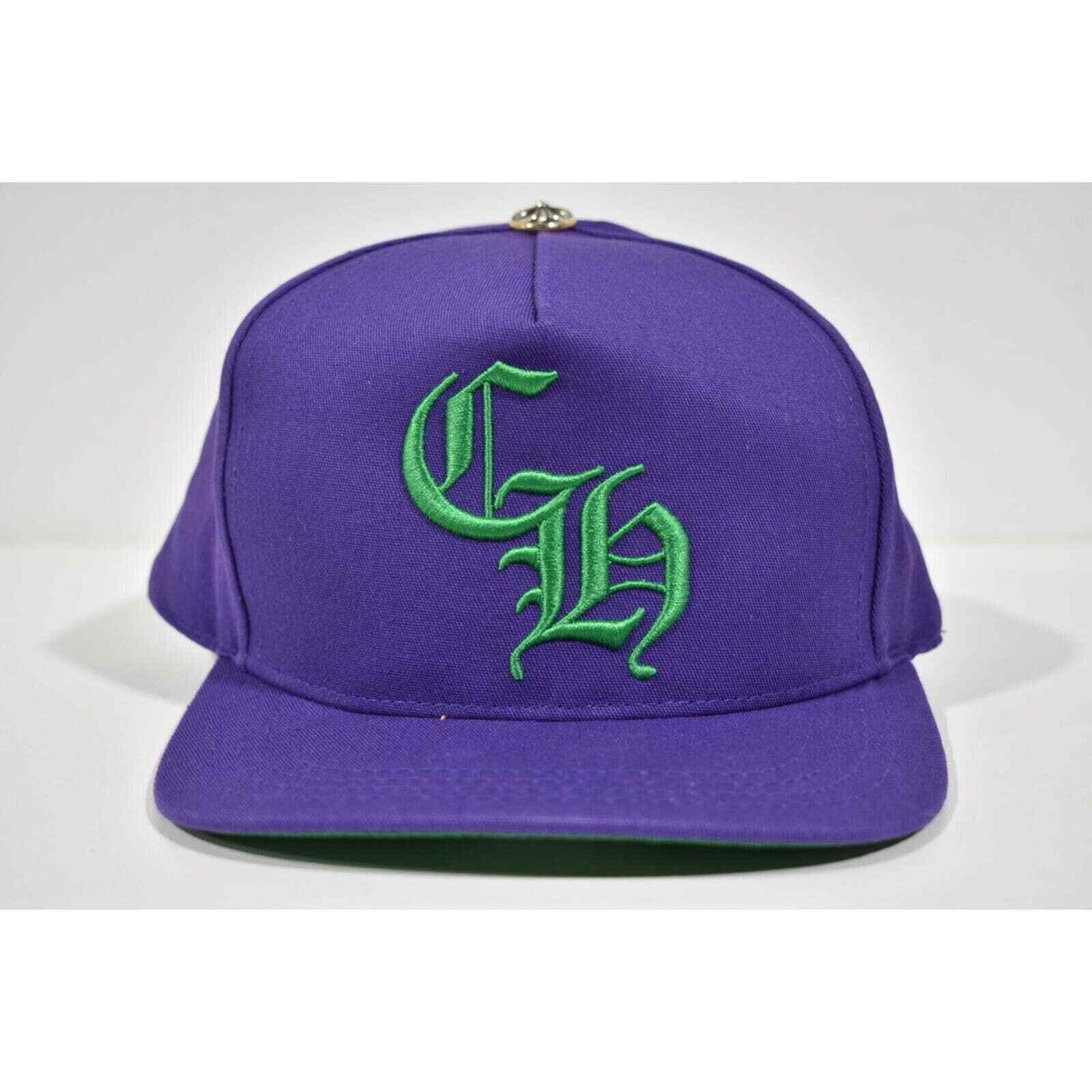 Chrome Hearts CH Logo Trucker Purple Green Baseball Cap Snapback Adjustable  Hat