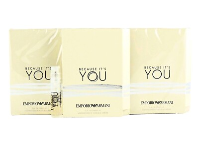 EMPORIO ARMANI BECAUSE IT'S YOU EDP 1.2ml .04oz x 12 PERFUME SPRAY SAMPLE VIALS