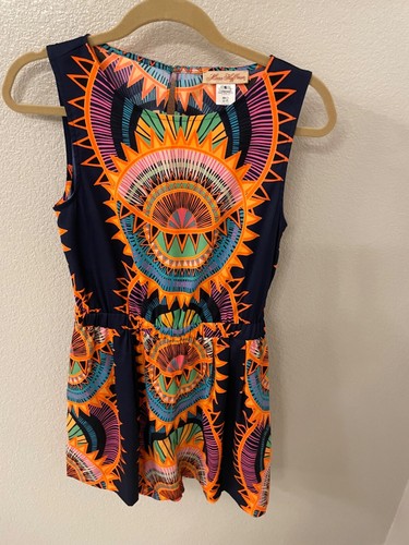 MARA HOFFMAN Sunspoke Navy Tribal Print Romper Size S $228