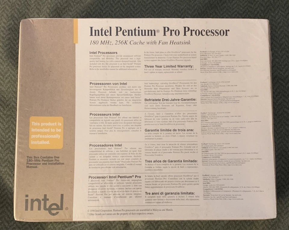 NEW Vintage Intel Pentium Pro Processor 180MHz CPU Sealed Retail Box - Image 2 of 3