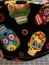 Bright skulls reversible Women's Skull/Chemo Surgical Scrub Hat/Cap Handmade