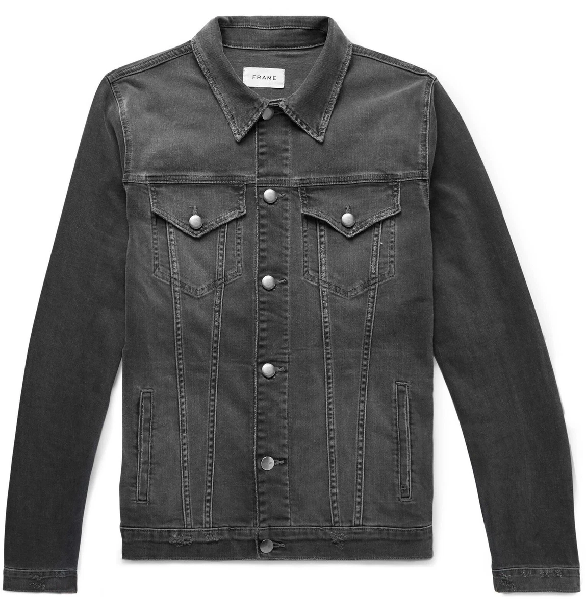 $315 FRAME L'Homme Denim Trucker Jacket Dominic Charcoal M | eBay