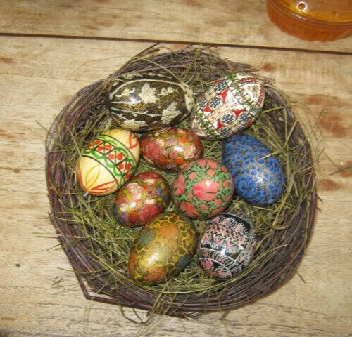 Konvolut mehrteiliges Osternest im Ethnostil,Ostereier,Muster,Deko,Ostern - Bild 2 von 2