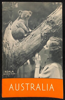 ''Australia for Contrast'' c1930's Travel Brochure w/ Copious Stats 16pp