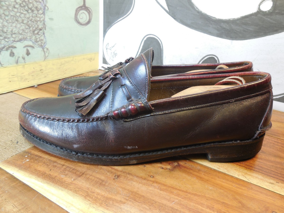 Johnston & Murphy Tassel Loafer Men 12 D/B‎ Brown Aristocraft Leather Dress Johnston & Murphy Aristrocraft Brown Leather Tassel Loafers  main image 4