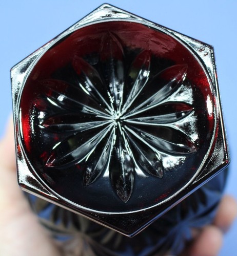 Cristal d'Arques Ruby Red Cut Glass Egg Shaped Pedestal Candy Dish w/Lid - Picture 11 of 14