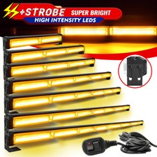 COB Led Amber Emergency Warning Hazard Flash Strobe Beacon Dash Light Bar 12V
