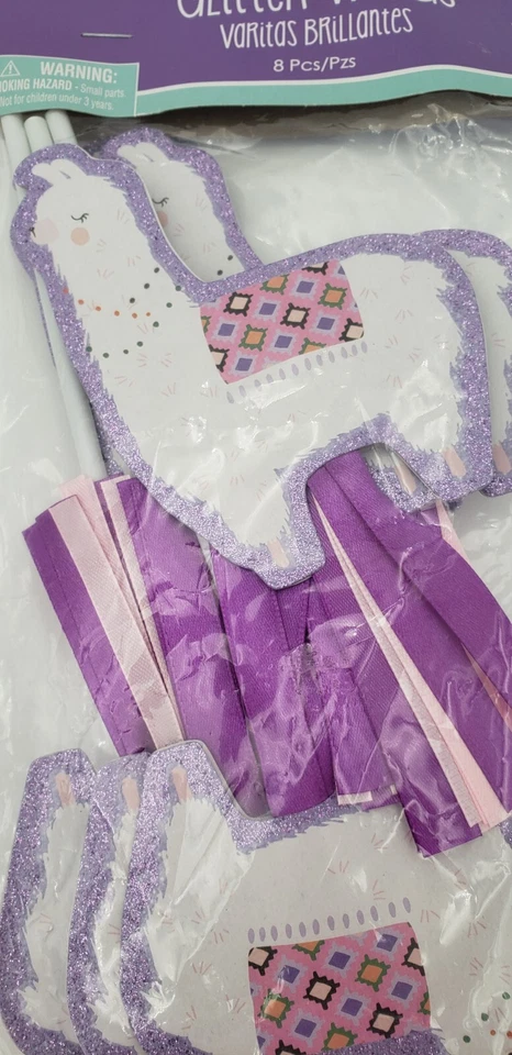 Llama Varitas Brillo Púrpura 8 Piezas Fiesta de Cumpleaños Alpaca Favores Baby Shower Foto 3 de 4