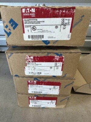 GUAP777775 J-Box, Eaton/Crouse Hinds, 5 o-lets with unions, UPC 782274467108