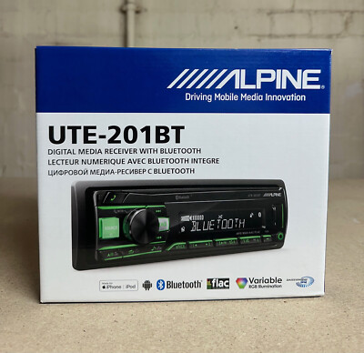 Alpine Auto/Van Bluetooth USB Stereo iPhone Android Ready Mechless Aux UTE201BT