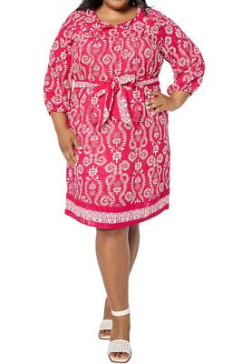 Studio Park x Amy Stran Women's Printed Dress w Belt Beetroot