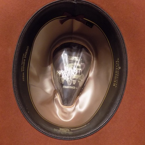 VTG Resistol Felt Self Conforming 7 1/4 RUST Color Western Hat Stagecoach - Picture 11 of 22