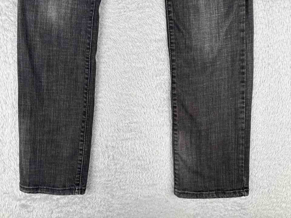 Pantalones de mezclilla C'est toi para mujer 9 negros pierna recta tiro bajo mezcla de algodón 30x29 Foto 2 de 4