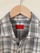 vguc ISAIA Napoli Button Down Shirt Grey/Neutrals 16.5/42