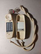 AT T 210 Push Button Telephone Corded Wall Mount or Table Trimline Phone Beige
